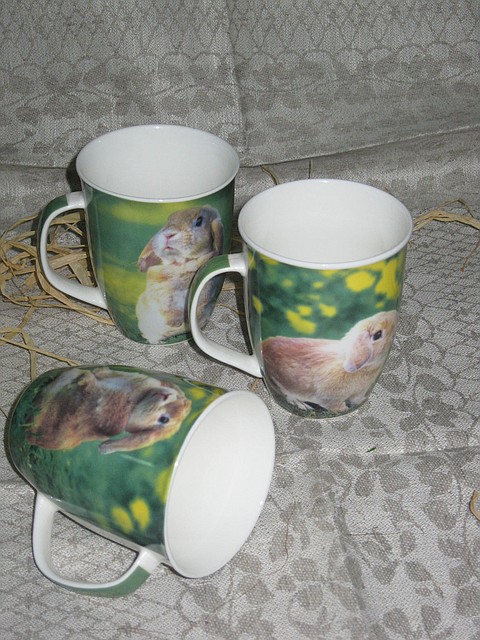 Чашка "Кролики" керамическая - фото 1 - id-p245561