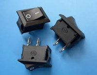 Выключатель KCD1-101, без подсветки 220V, чёрный (2ноги), 250V (ON-OFF) супер малый