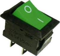 Выключатель KCD1-101, без подсветки 220V, зеленый (2ноги), 250V (ON-OFF)