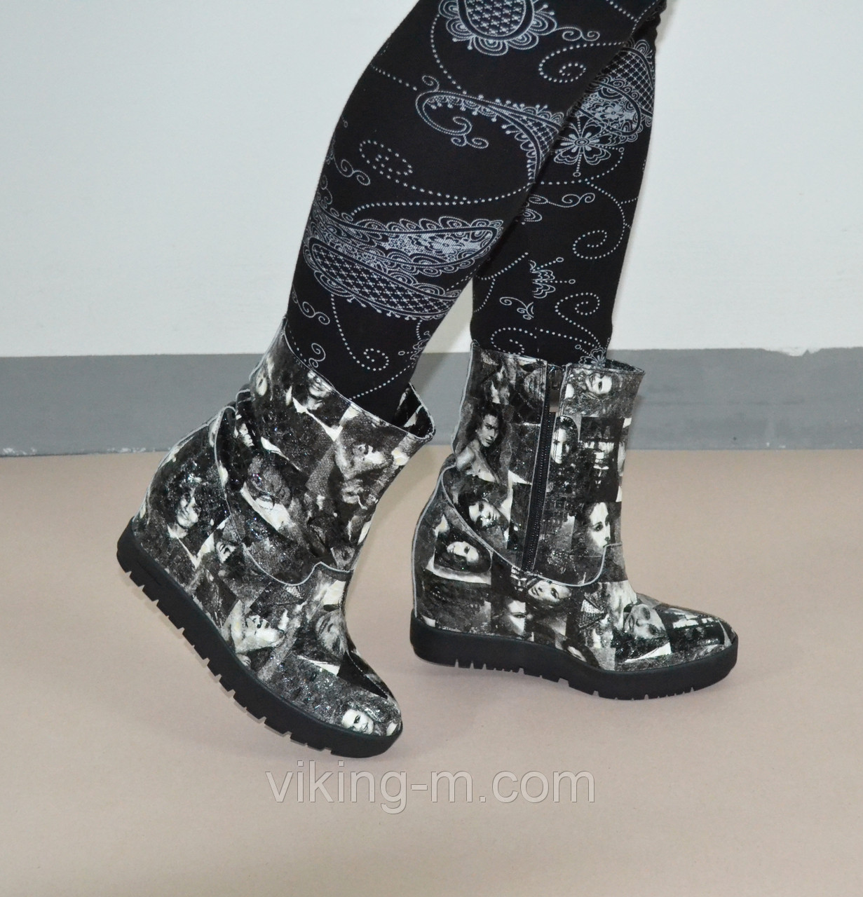 Женские кожаные ботинки Джина - фото 1 - id-p3437094