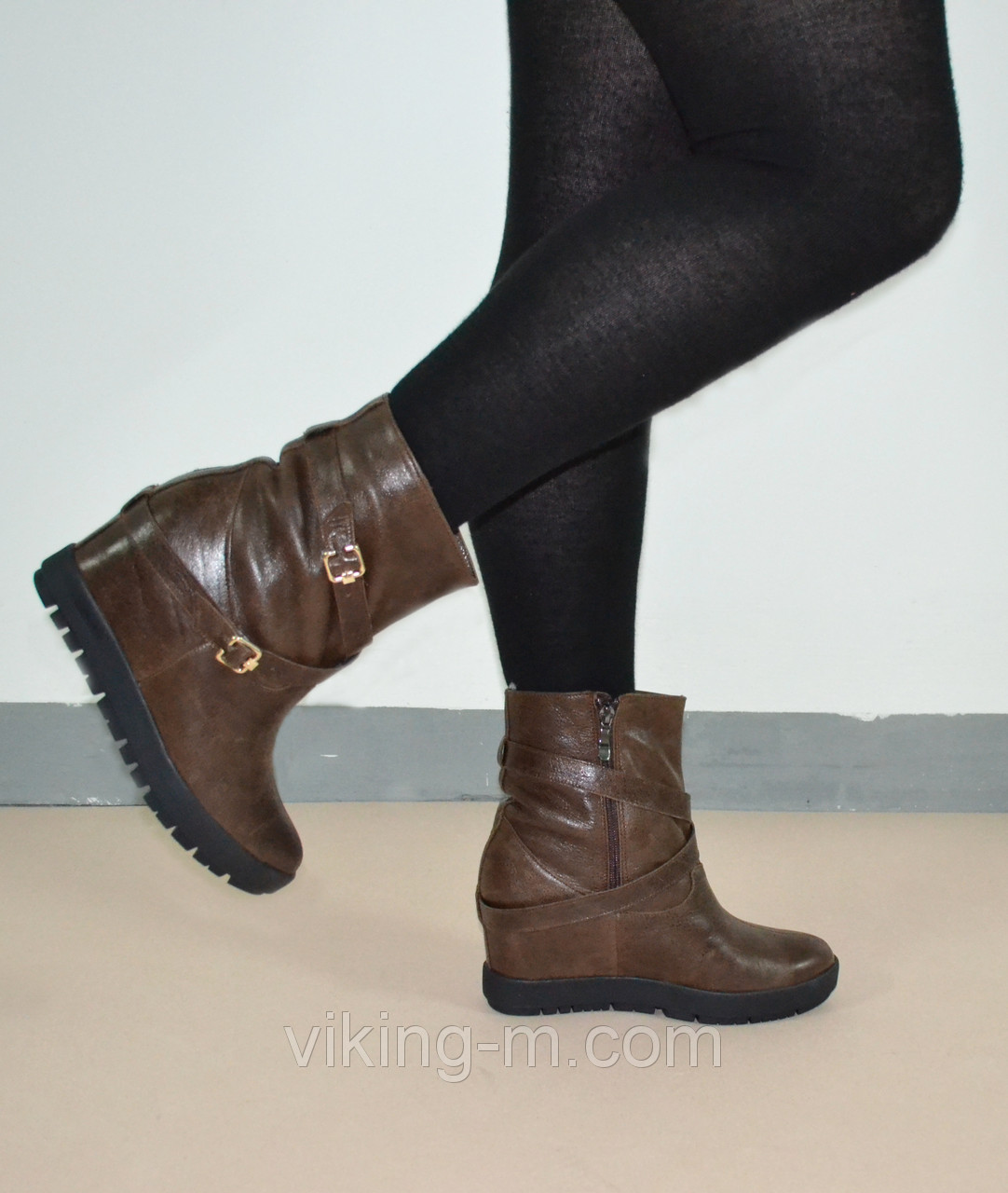 Ботинки замшевые и кожаные женские осень-зима Джина_2 - фото 1 - id-p3437095