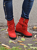 Ботинки замшевые и кожаные женские осень-зима Джина