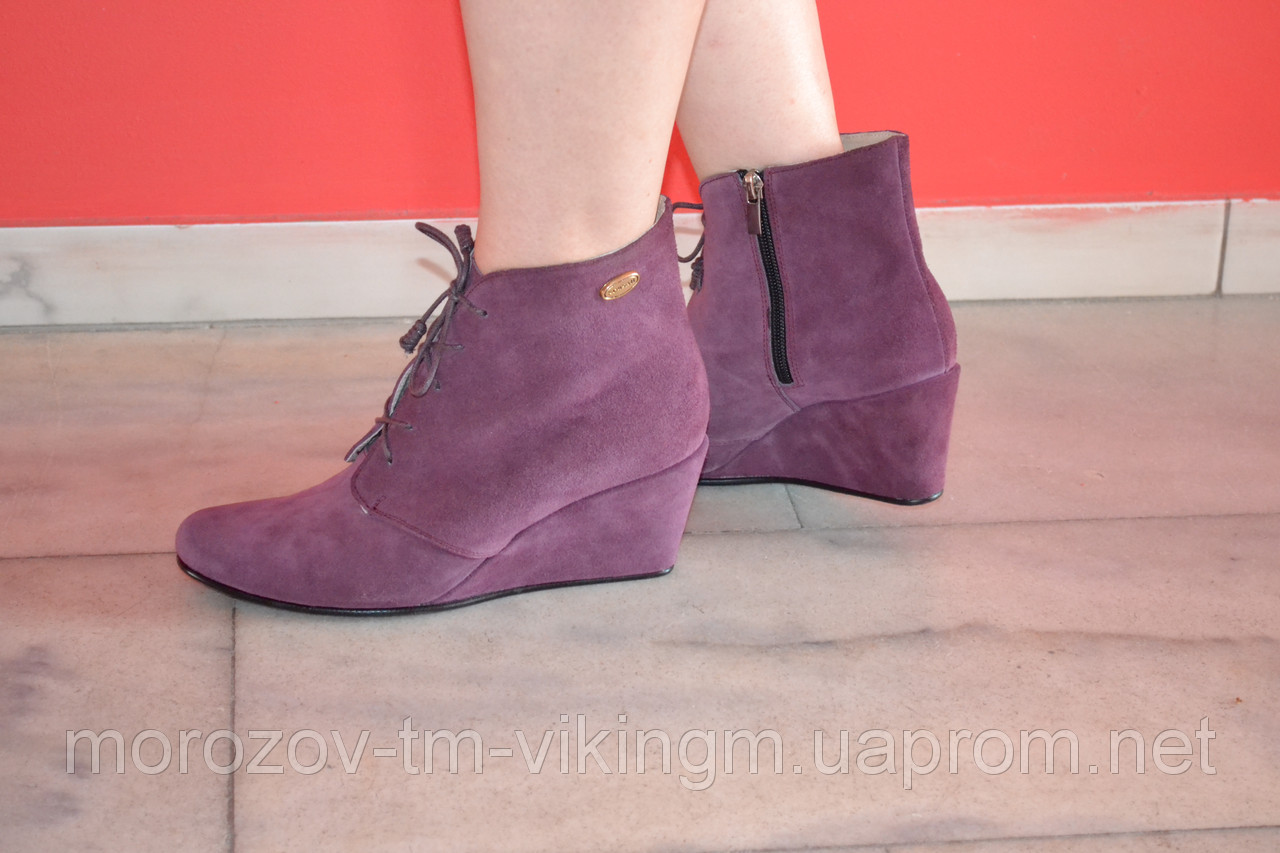 Ботинки замшевые и кожаные женские осенние под заказ Шарлота - фото 1 - id-p3436962