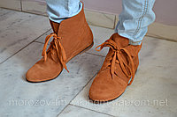 Ботинки замшевые женские осенние Трина (светло коричневые)