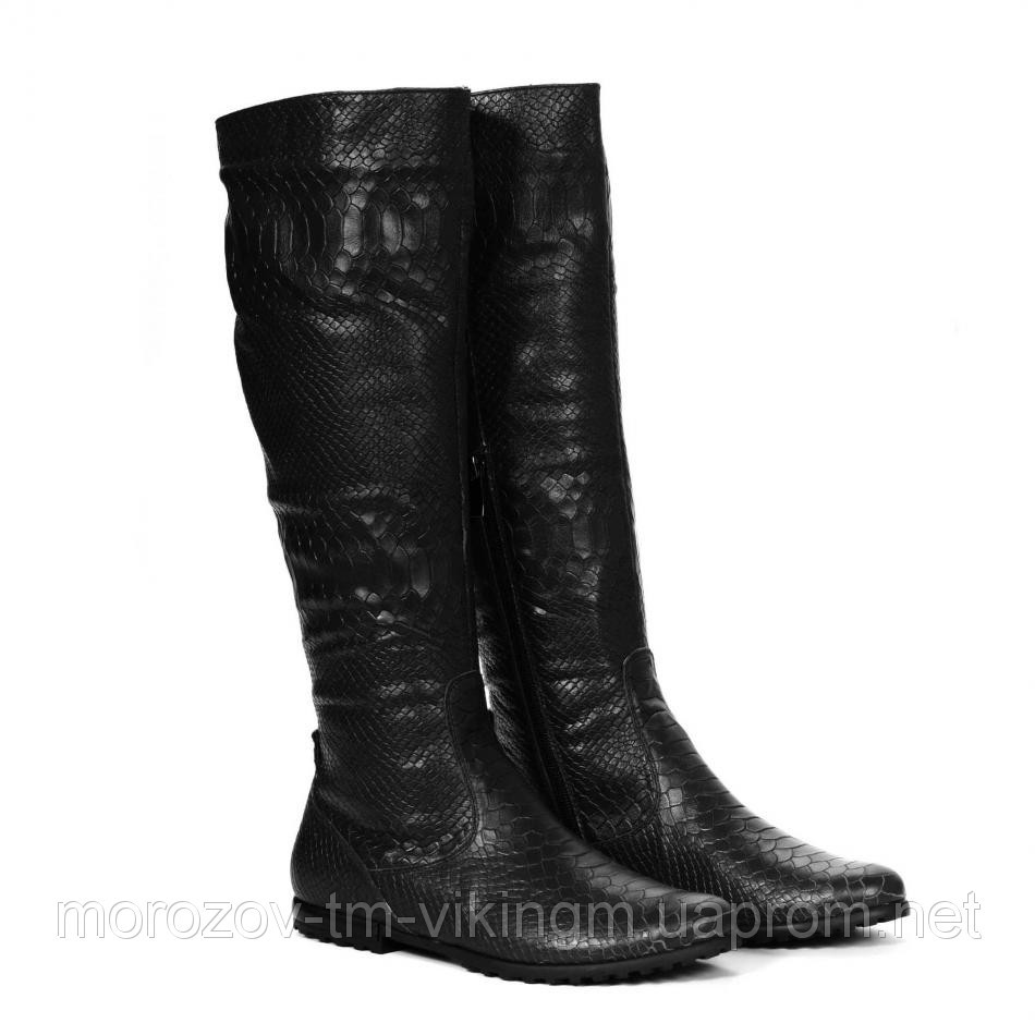 Женские кожаные сапоги осень-зима оптом Андрэ (черные) - фото 1 - id-p3437014