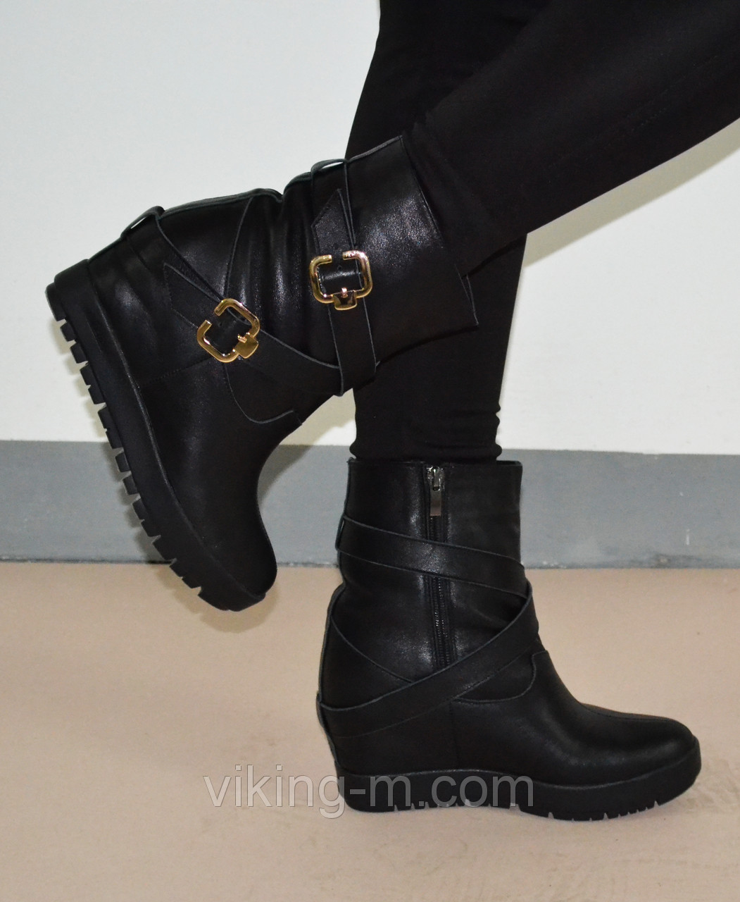 Ботинки замшевые и кожаные женские осень-зима Джина - фото 1 - id-p3437053