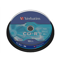 Диски VERBATIM CD-R 700Mb 52x Cake 10 Extra 43437
