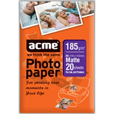 Для печати ACME Photo Paper A6 (10x15cm) 185 g/m2 20 pack Matte - фото 1 - id-p3532006
