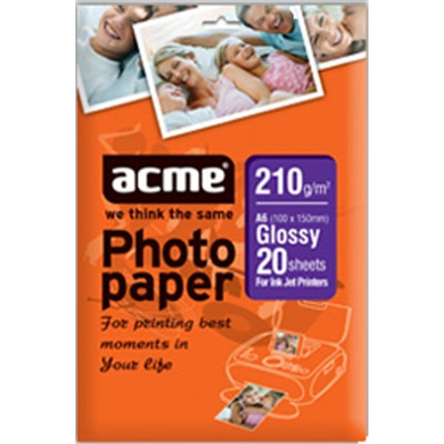 Для печати ACME Photo Paper A6 (10x15cm) 210 g/m2 20 pack Glo - фото 1 - id-p3532010
