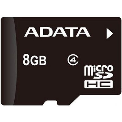 Карта памяти A-DATA microSDHC 8 Gb class 4 AUSDH8GCL4-RA1 + SD adapter - фото 1 - id-p3532207
