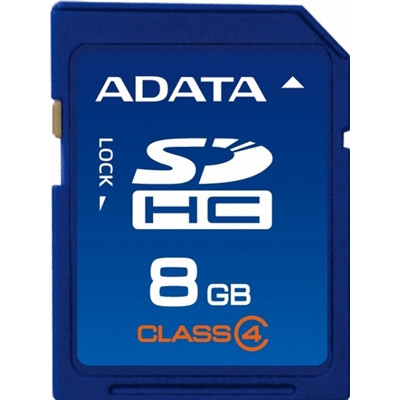 Карта памяти A-DATA SDHC 8 Gb class 4 - фото 1 - id-p3532213