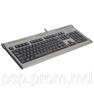 Клавиатура A4 TECH KLS-7MU X-slim PS/2 дод.USB grey/ black - фото 1 - id-p3532258