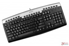 A4Tech KRS-86 Comfort-Multimedia-Internet, 19-Hot Keys, RoundEdge Keycaps, PS/2, Silver/Black (US+RU+RO) - фото 1 - id-p3554707
