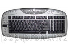 A4Tech KBS-26 Ergo-Multimedia-Internet, 33-Hot Keys, PalmRest, Black-Silver, PS/2 (US/RU/RO) - фото 1 - id-p3554713