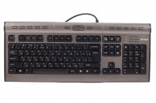 A4Tech KLS-7MUU UltraSlim-Notebook-Internet, 17-Hot Keys, Headset&USB2.0 - Extension port, Black-Silver, USB (US+Russian+Romanian) - фото 1 - id-p3554714