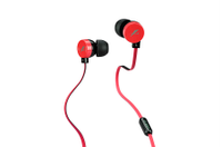 Earphones F&D E220 (20-20kHz, 90dB, 16ohm, 1.2m), Microphone, Red&Black