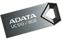 8Gb USB2.0 Flash Drive ADATA, DashDrive UC510, titanium (Read-18MB/s, Write-5MB/s), Featherlight Durability