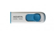 16Gb USB2.0 Flash Drive ADATA, Classic C008, white/blue (Read-18MB/s, Write-5MB/s), Retractable USB - фото 1 - id-p3555220