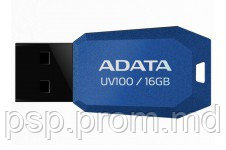 16Gb USB2.0 Flash Drive ADATA, DashDrive UV100, blue (Read-18MB/s, Write-5MB/s), Slimmer&Smaller - фото 1 - id-p3555225