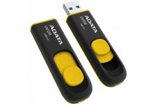 16Gb USB3.0 Flash Drive ADATA, DashDrive UV128, black-yellow (Read-90MB/s, Write-40MB/s), Retractable - фото 1 - id-p3555230