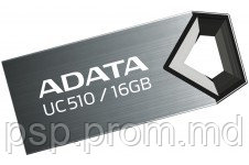 16Gb USB2.0 Flash Drive ADATA, DashDrive UC510, titanium (Read-18MB/s, Write-5MB/s), Featherlight Durability - фото 1 - id-p3555234