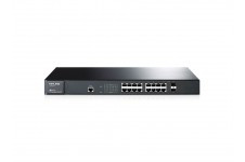 TP-Link TL-SG3216, ManagedSwitch 16-ports 10/100/1000Mbit, 2 combo SFP slots, Port/Tag/MAC/Voice/Protocol-based VLAN, GVRP, STP/RSTP/MSTP, IGMP V1/V2/ - фото 1 - id-p3555436