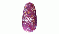 Гель лак № 204 (фиолетовый с блестками разных размеров) 7 мл.