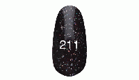 Гель лак № 211 Тёмный каштановый (С мелким голограммным глиттером)