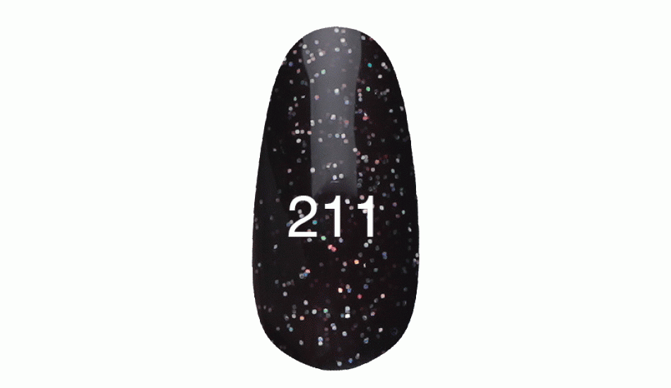 Гель лак № 211 Тёмный каштановый (С мелким голограммным глиттером) - фото 1 - id-p3500002