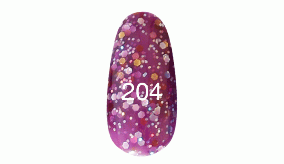 Гель лак № 204 (фиолетовый с блестками разных размеров) 12 мл. - фото 1 - id-p3500131