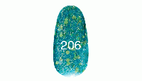 Гель лак № 206 (зеленый с блестками разных размеров) 12 мл.