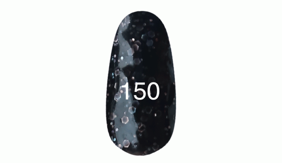 Гель лак № 150 (черный с крупной и мелкой слюдой) 7 мл. - фото 1 - id-p3552852