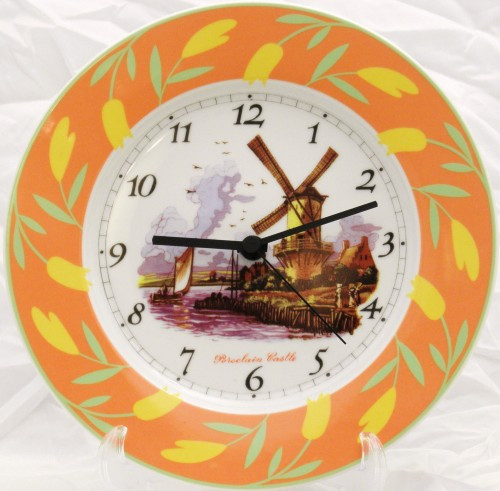 Фарфоровые Часы "Голландская Мельница" Тюльпановая лента - фото 1 - id-p3629771