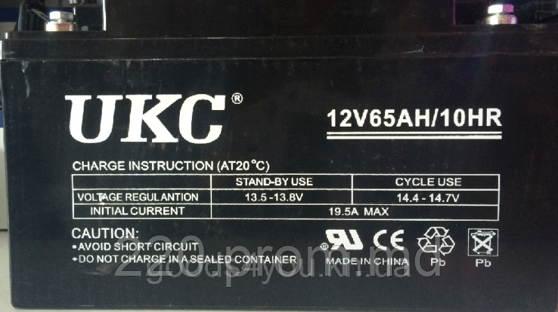 Аккумуляторная батарея гелевая UKC 12V 65A - фото 1 - id-p3865822