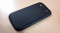 Декоративная защитная пленка для Samsung Galaxy S III 3 карбон черный кубик