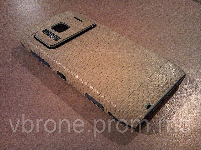 Декоративная защитная пленка для телефона Nokia N8 рептилия бежевая - фото 1 - id-p3865953