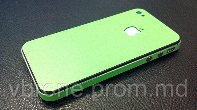 Декоративная защитная пленка для Iphone 4/4S, "яблочно-зеленая матовая" - фото 1 - id-p3866190