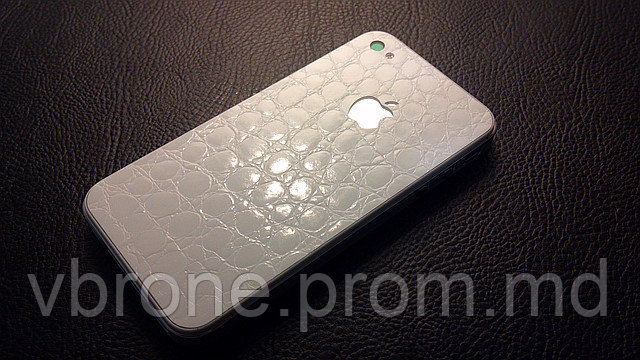 Декоративная защитная пленка для Iphone 4, аллигатор белый - фото 1 - id-p3866545