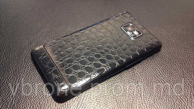 Декоративная защитная пленка для Samsung Galaxy S II GT-I9100 аллигатор черный - фото 1 - id-p3866579