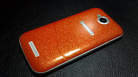 Декоративная защитная пленка для Lenovo IdeaPhone A706 "оранж блестяжки"