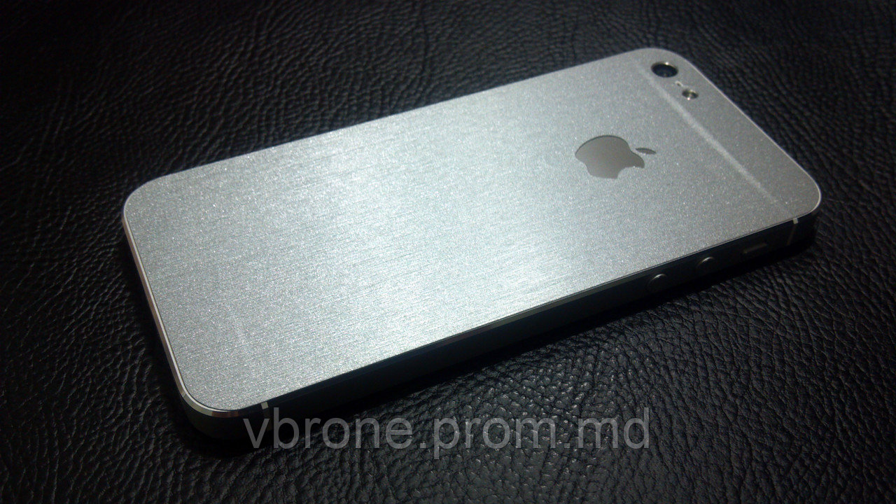 Декоративная защитная пленка для Iphone 5 "шлифованный алюминий" - фото 1 - id-p3866887
