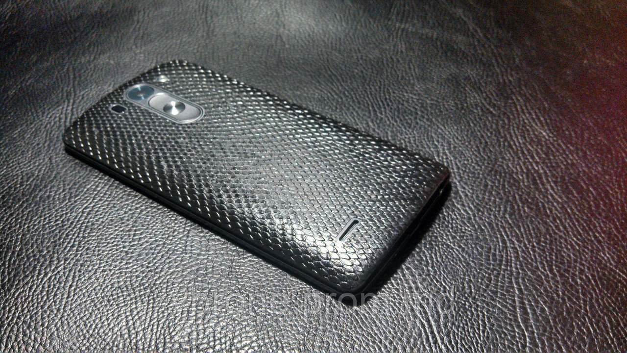 Декоративная защитная пленка для LG G3s Dual D724 "рептилия черная" - фото 1 - id-p3868198