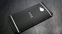 Декоративная защитная пленка для HTC One Dual sim 2013 микро-карбон черный