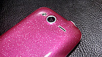 Декоративная защитная пленка для HTC Wilfire S розовый блеск