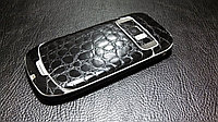 Декоративная защитная пленка для телефона Nokia C7 аллигатор черный