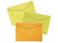 Папка - конверт на кнопке А4, цветная с узором