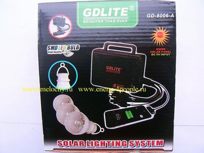 Набор светодиодные лампы + солнечная батарея Gdlite GD-8017A - фото 1 - id-p4019219