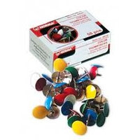 Кнопки канцелярские никелированные цветные (50 штук) Norma 4839
