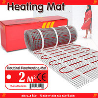 Электрический теплый пол 2 м2 нагревательный мат (кабель) на сетке