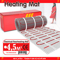 Электрический теплый пол 4.5 м2 нагревательный мат (кабель) на сетке